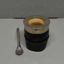 Generic Yerba Mate Gourd with Stainless Steel Bombilla - Handmade Mate Gourd, Mate Drinking Cup, Pumpkin Mate Gourd, Yerba Mate Set, Argentina, Leather Base, Large, Black