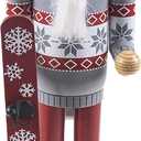 Merry Christmas Co. 14 Inch Traditional Wooden Nutcracker, Festive Holiday Tabletop Dcor, Snowboarding Santa