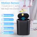 jinligogo 5 Gallon Bathroom Trash Can with Lid, Automatic Motion Sensor Black Trash Can, Touchless Slim Waterproof Garbage Bin for Kitchen, Bedroom, Office, and Bathroom
