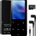 144GB MP3 Player, Bluetooth 5.2 Music Player, HiFi Sound Digital Music, Built-in HD Speaker, FM Radio, Voice Recorder, Earphones Included, MP3 Player for Friends, Kids, Students, Seniors (Black)