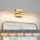 CCYCOL Gold LED Bathroom Vanity Light 24 Inch 18W Dimmable 5CCT Bathroom Lighting Fixtures Over Mirror Modern Brushed Gold Vanity Lights Bar for Bathroom Mirror Cabinets Bedroom