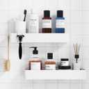Kitsure X-Large Shower Caddy - 2 Pack Adhesive Shower Organizer, Rustproof Metal Shelves, No-Drill Bathroom Organizers and Storage, White