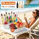 2 x 15L Large Ice Buckets for Parties, 2 Pack Champagne Ice Buckets, Portable Beverage Tub with Scoops for Champagne Beer Drink Wine Cocktails for Mimosa Bar Party Supplies