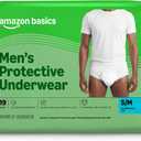 Amazon Basics Maximum Absorbency Incontinence Underwear for Men with Leak Protection and Odor Control, Disposable, Small/Medium, 57 Count (3 Packs of 19)