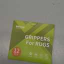 Rabenda 12 Pcs Rug Tape, Non Slip Rug Pads Grippers for Hardwood Floors and Tiles, Reusable Carpet Tape for Area Rugs, Double-Sided Adhesive Rug Stickers Keep Corners Flat (Black)