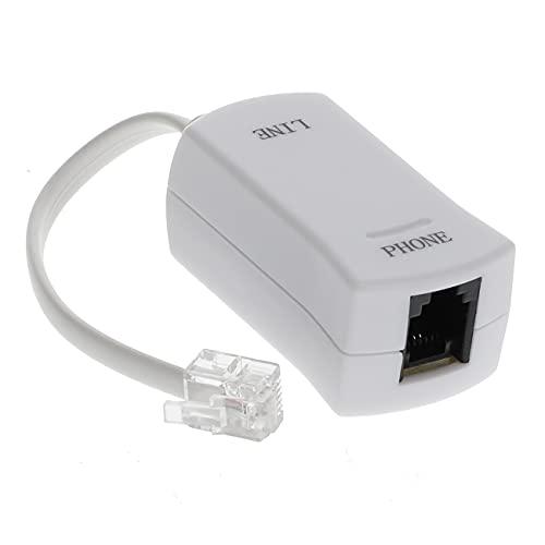 InstallerParts DSL Modem Phone Filter - for Interference Elimination and Static Noise Blocker | for Answering Machine, Fax Machine, Telephones Landline Cordless | Single Pack, White