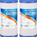 PUREPLUS 5 Micron 10" x 4.5" Whole House Sediment and Carbon Water Filter Replacement Cartridge for GE FXHTC, GXWH40L, GXWH35F, GNWH38S, Culligan RFC-BBSA, WRC25HD, PP10BB-CC, Pentek RFC-BB, 2Pack