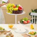 CECOLIC 2 Tier Clear Cake Stand Acrylic Cupcake Display Holder Dessert Pastry Tower for Weddings, Birthdays, Anniversaries, Baby Showers, Afternoon Tea Parties Dcor (10 Inches)
