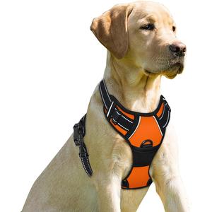 BARKBAY No Pull Dog Harness Front Clip Heavy Duty Reflective Easy Control Handle for Large Dog Walking(Orange,XS) (X-Small(Chest:15.5-19.5))