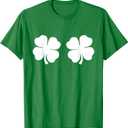 Shamrock Boobs 4 Leaf Clover Saint St. Patrick's Paddys Day T-Shirt, Small, Kelly Green