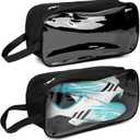Linkidea 2 Pack Soccer Shoe Carrying Bag, Soccer Cleats Storage Bag, Fit Up to US Men Size 13 Soccer Shoes, Compact Soccer Boots Duffle Bag with Water Resistant Design (Black)