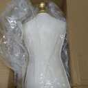 Velvet necklace holder display stand, White jewelry necklace display for selling, necklace mannequin for jewelry, necklace bust jewelry display for CountertopWhite-Medium