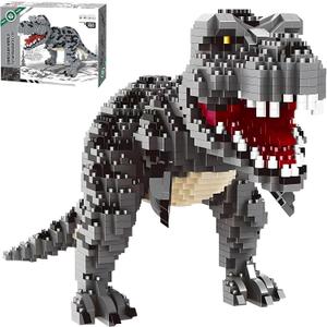 CSNRHG Dinosaur Tyrannosaurus Rex Model Decor Micro Mini Blocks Velociraptor Building Blocks Toy Birthday for Age 6+ Children Adults Teens 1530 Pieces
