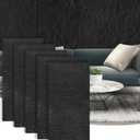 5-Pack 3D Faux Stone Wall Panels, PU Cement-Texture Wainscoting Panels for Interior Walls Waterproof & Lightweight, Covers 38.7 Sq.Ft, 47.2" x 23.6", for TV Wall, Living Room,Black, 47.24"L x 23.62"W