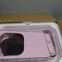 RIZZARI Enclosed Cat Litter Box: Large Top & Front Entry - High-Sided Anti-Scatter Design - Stainless Steel Odor Control - Easy Clean Teflon Non-Stick Coating- Pink Litter Pan - Entryway/Closet Nook