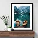Hongkee 24x30 Frame Set of 4, 24 x 30 Black Wood Style(Mat 18x24), 24X30 in