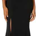 Iris Spaghetti Strap Plunging Long Dress (Medium, Black 17)