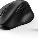Ergonomic Wireless Mouse with USB Receiver for PC Computer, Laptop and Desktop, Ergo Mouse Vertical with Silent Clicks Long Battery Life, Up to 1600 DPI & 1 AA Battery Powered, Black