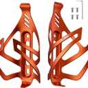 Corki Cycles Bike Water Bottle Holder Aluminum Alloy, Universal Bike Water Bottle Cage for Road, Mountain and Gravel Bikes -2 Pack - Orange