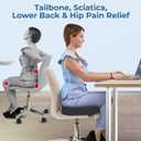 5 STARS UNITED Seat Cushion - Memory Foam Chair Cushion for Tailbone Pain Relief - Ergonomic Support for Coccyx, Sciatica & Butt - Office, Desk & Gaming Chair, Car Seat, Wheelchair, Airplane, D Gray, Large