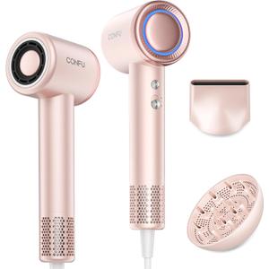 Hair Dryer with Diffuser, CONFU Hair Dryers for Women, Diffuser Hair Dryer High Speed Professional Ionic Blow Dryer for Fast Drying, Hair for Curly Hair for Home Travel (Pink)