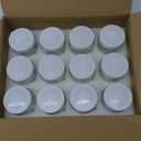 Hedume 12 Pack 6oz Clear Glass Jars with White Lids for Spices, Party Favors, Jams etc.