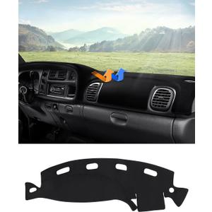 Autorder Dashboard Cover Mat for Dodge Ram 1500 2500 3500 1998-2001 Accessories Dash Cover Flannel Dash Mat Sunshade Glare UV Rays Protector