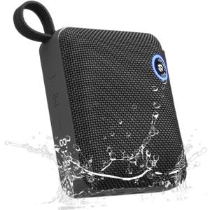FM Radio Bluetooth Speaker, Portable Bluetooth Speaker,Built-in N45 High-Magnetic Speaker, IP68 Waterproof & Dustproof, Lightweight, 5 Hours Playtime, TWS Pairing, Bluetooth 5.3 (Classic, Black)