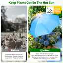 4 x Garden Umbrellas for Plants Flowers, 4 Pack Plant Shade Umbrellas for Outdoor Plants Flowers, Plant Shade Umbrella with Stake for Potted Plants, 43.3" Height Large Plant Sun Shade Cover UV Protection