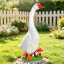 Porch Goose Statue 23" Large White Resin Outdoor Garden Decor