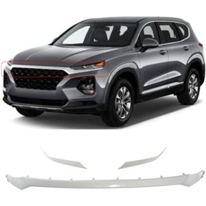 3pcs Front Bumper Grille Chrome For Hyundai Santa Fe 2019-2021 Headlight Molding Upper Grille Molding Hood Trim Replacement OE 86374 S2010 86376S2010
