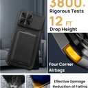 SSLOTSCASE for iPhone 17 Pro Max Case with 2X Privacy Screen Protector, Card Holder & Sliding Lens Cover & Kickstand, Military-Grade Heavy Duty Phone Case Cover for iPhone 17 Pro Max 6.9'', Black