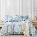 OAITE Duvet Cover Set Queen Size Oil Painting Pattern Ultra Soft 100% Cotton Duvet Cover Sets 3-PC, Breathable Duvet Cover with Zipper Closure & Corner Ties (Queen-90" x 90", Anemone)