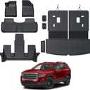 GALVAGNITE Floor Mats for 2017-2023 GMC Acadia (6-seat), All Weather TPE 2-in-1 Cargo Mat with Backrest Mat for Acadia Accessories