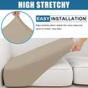Smiry Waterproof Couch Cushion Covers, Stretch Washable Sofa Cushion Cover, Soft Sofa Slipcover Elastic Non-Slip Furniture Protector for Pets, Kid (Medium, Khaki)