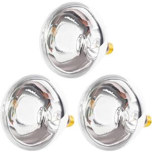3 Pack Heat Lamp Bulb Replacements for Food Heat Lamp, 250W Heat Lamp Light Bulbs Infrared Heat Bulb, 120v Heating Lightbulbs with E26 Base (3)