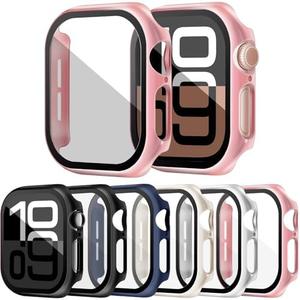 RICHONE 5-Pack Screen Protector for Apple Watch Series 10 42mm with Tempered Glass, Hard PC Protective Cover Cases Accessories for iWatch 10 Protection Scratch-Resistant for Women Men