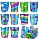 Vesici 100 Pcs Cartoon Video Game Party Supplies 9 oz Disposable Paper Cups Llama Themed Party Cups for Girl Boy Battle Gamers Birthday Baby Shower Decorations