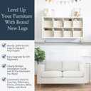 Acrylic Furniture Legs With Gold Caps - Mid Century Legs For Couch, Sofa, Chair, Table, Dresser, Bed, Cabinet - Furniture Feet Are Easy To Install & Include Installation Hardware - Set of 4, 6 Inches