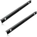 GQIRIL Stove Gap Covers Retractable - 4PCS Stainless Steel Kitchen Counter Gap Guards Range Trim Kit, Heat Resistant Backsplash Range Rear Filler, Adjustable Length 13.9" to 26.7" (Black)