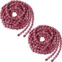 Tigeen 12ft Wooden Christmas Bead Garland Decoration Rustic Vintage Cranberry Christmas Tree Beads Garland Xmas Bead Strand Decor for Tree Wall Holiday Decor(2 Pcs,Cranberry Red and White)