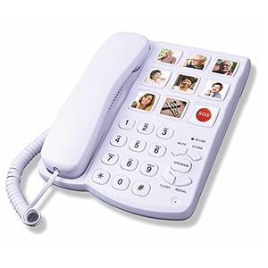 TelPal Big Button Phone with Speaker for Seniors, Corded Amplified Phone, Landline Phones with One Touch Memory for Old People, Easy to Read SOS Telephones