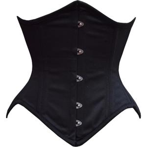 Women's Underbust Waist Training Steel Boned Corsets Heavy Duty Womens Corsets (X-Small, Corset 03 - Cotton Black)