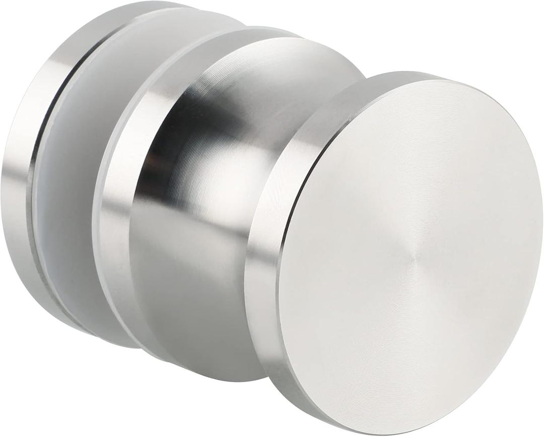 Alise Shower Glass Door Handle,Sliding Shower Doors Knob Pull Hardware Replacement Parts for Bathroom Glass Doors,Heavy Duty Solid SUS304 Stainless Steel Brushed Nickel (Large Size)