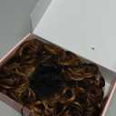 HOOJIH Curly Hair Bun, Messy Bun Hair Piece Elastic Drawstring Large Full Extension Hairpiece Short Synthetic Ponytail Extension for Women - Chocolate Brown with Golden Highlights (1 Pack)