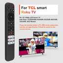 4 x Replacement Remote Control for TCL Google TV, RC813 Compatible with TCL QM8/QM7/Q7/Q6/Q5/S5/S4/S3 Series 4K UHD HDR LED QLED Smart TVs
