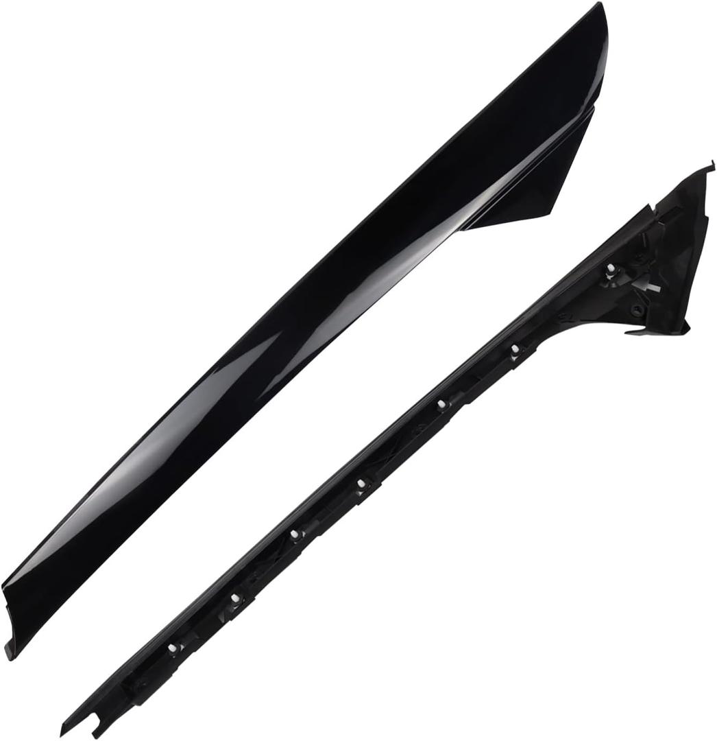 Front Passenger Side Windshield Outer & Inner A Pillar Trim Molding Kit Compatible with Ford Explorer 2011 2012 2013 2014 2015 2016 2017 2018 2019 Replaces 926-451 (Right 2psGloss Black)