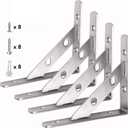 WSZDA Shelf Bracket, 4pcs of 6 x 4 inch/150mm x 100mm Stainless Steel Solid Corner Brace L Brackets, Heavy Duty Wall Brackets, Shelf Support Corner Brace Joint Right Angle Bracket