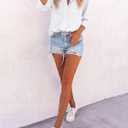 Womens Button Down Shirts Cotton Dress Shirts Oxford Shirts Long Sleeve Work Blouses Collared Tops Tunics with Pocket (M)