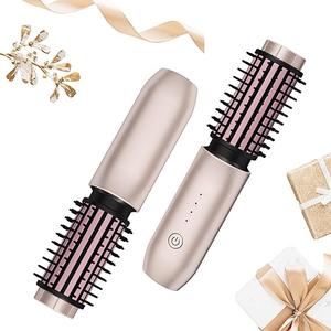 Cordless Hot Brush - Travel Portable Hair Straightener Brush, 4 Temperatures | Fast Heating, Anti-Scald, and Anti-Frizz, Cordless Straightener Tool for Travel, Date, Work - Classic Black